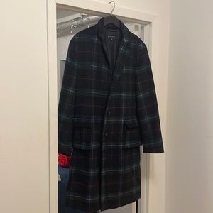 *LIKE NEW* INC Plaid Overcoat/Pea Coat. Size: L